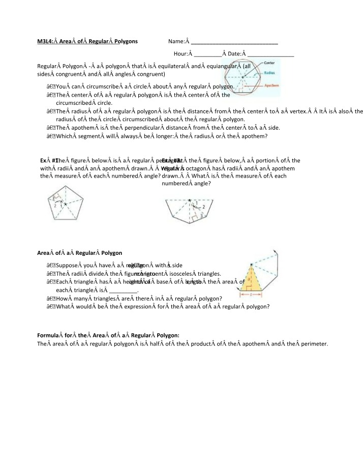 Area of Regular Polygons - Formulas, Examples, Calculations