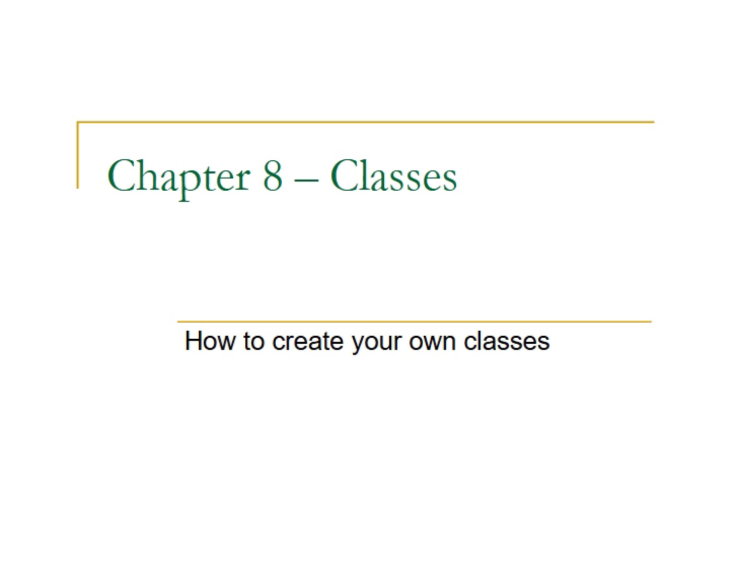 Programming Classes