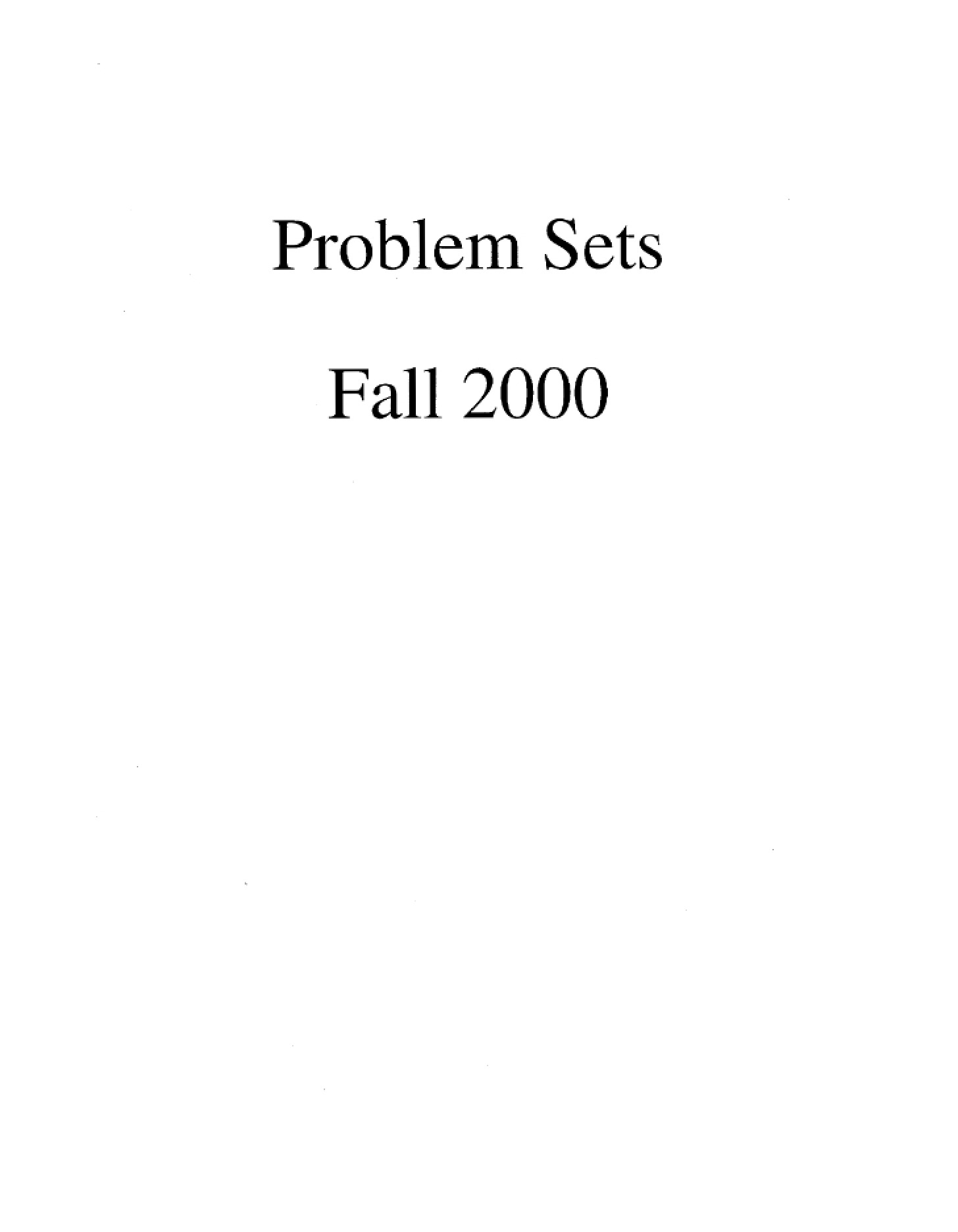 Assignment Problem Sets