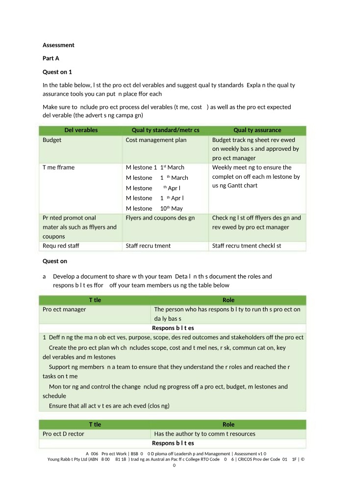 Project Work Assessment 2 Section B