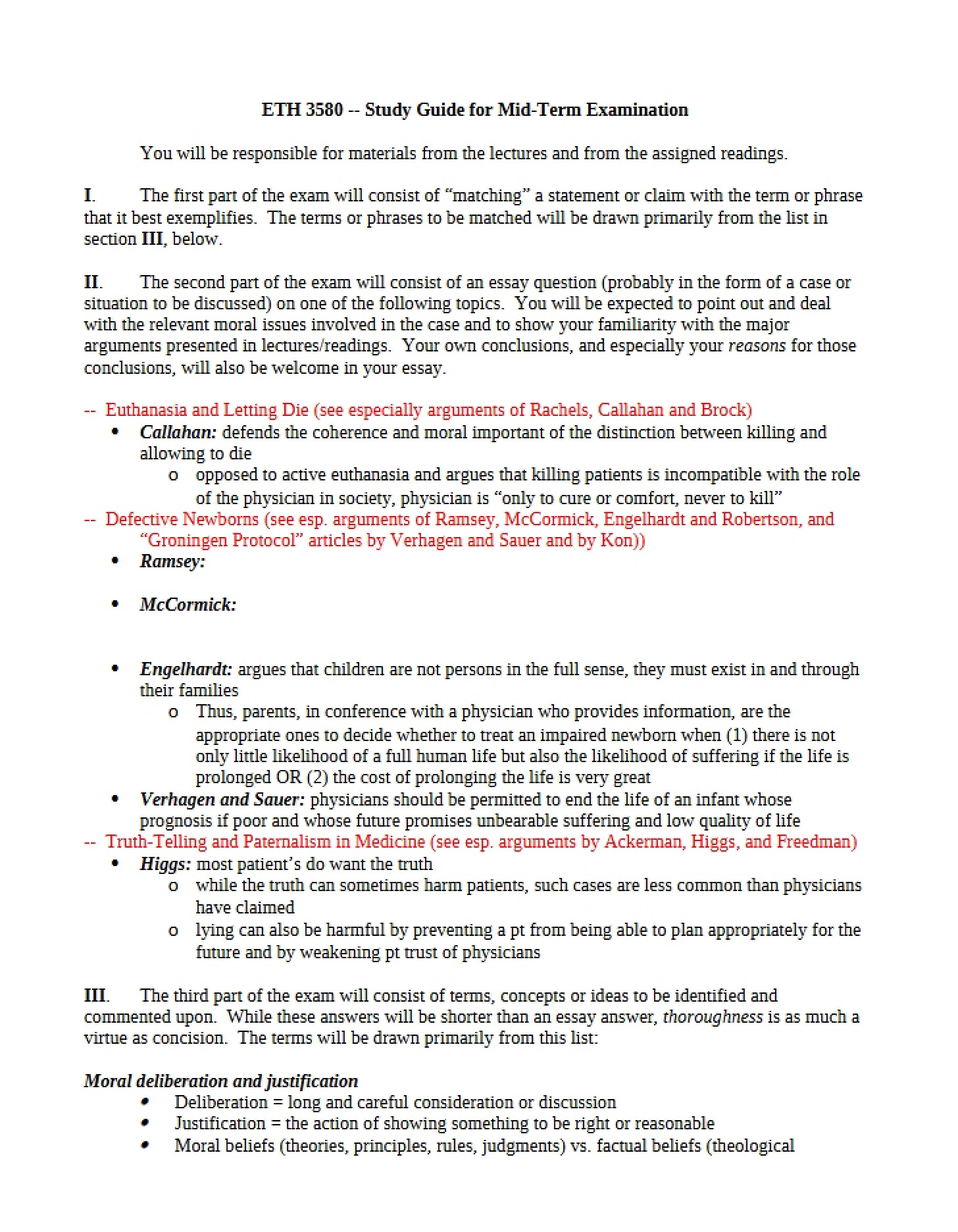 Midterm Exam Preparation Guide