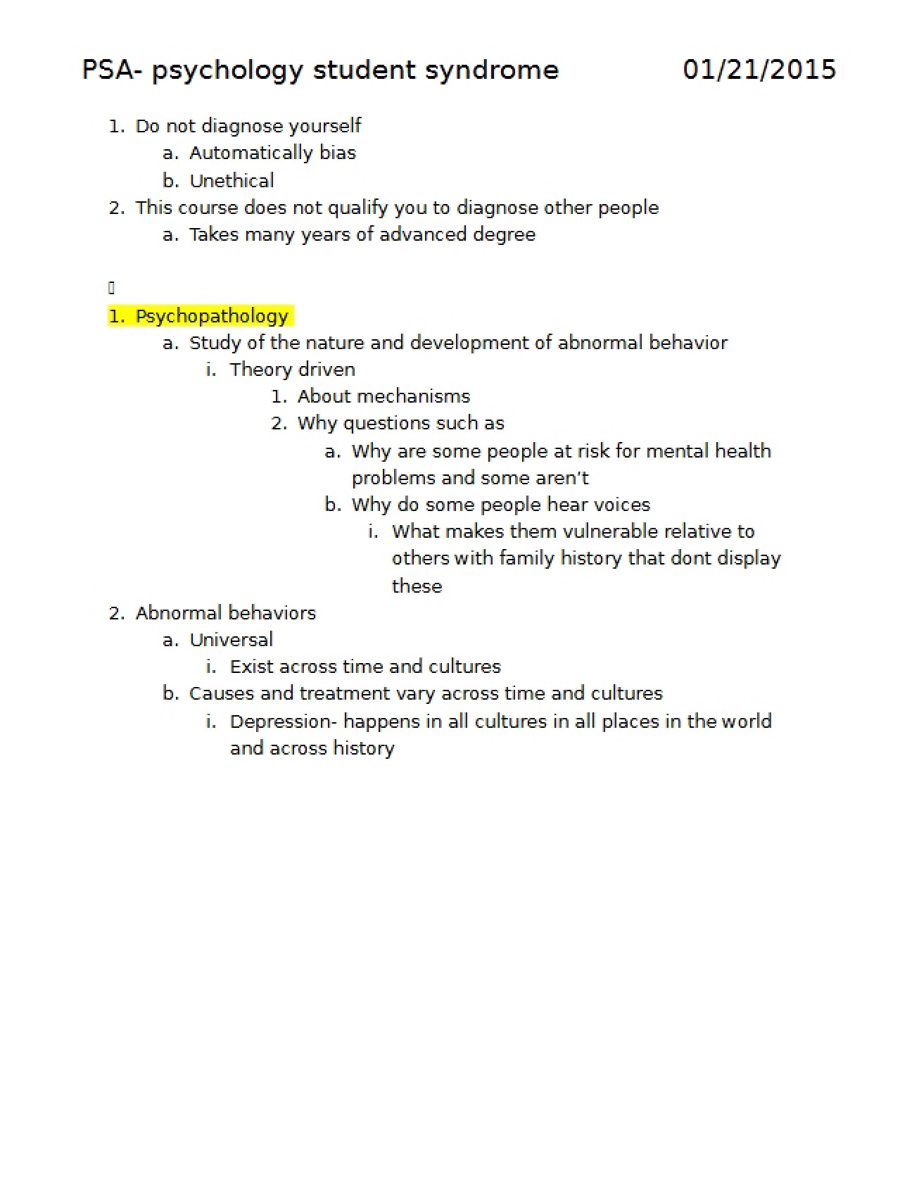 Case Studies First Lecture