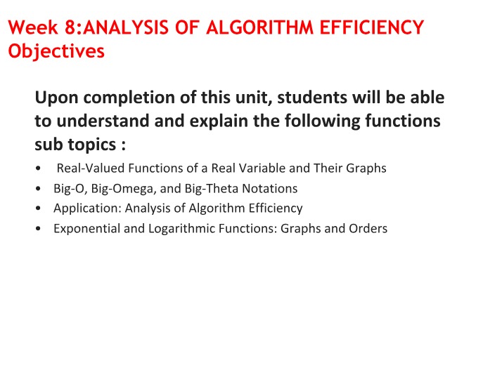 Lecture Notes for Week 8