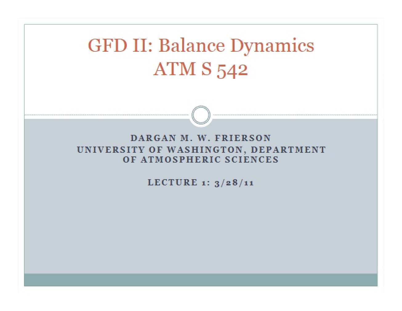 Lecture Topic Summary