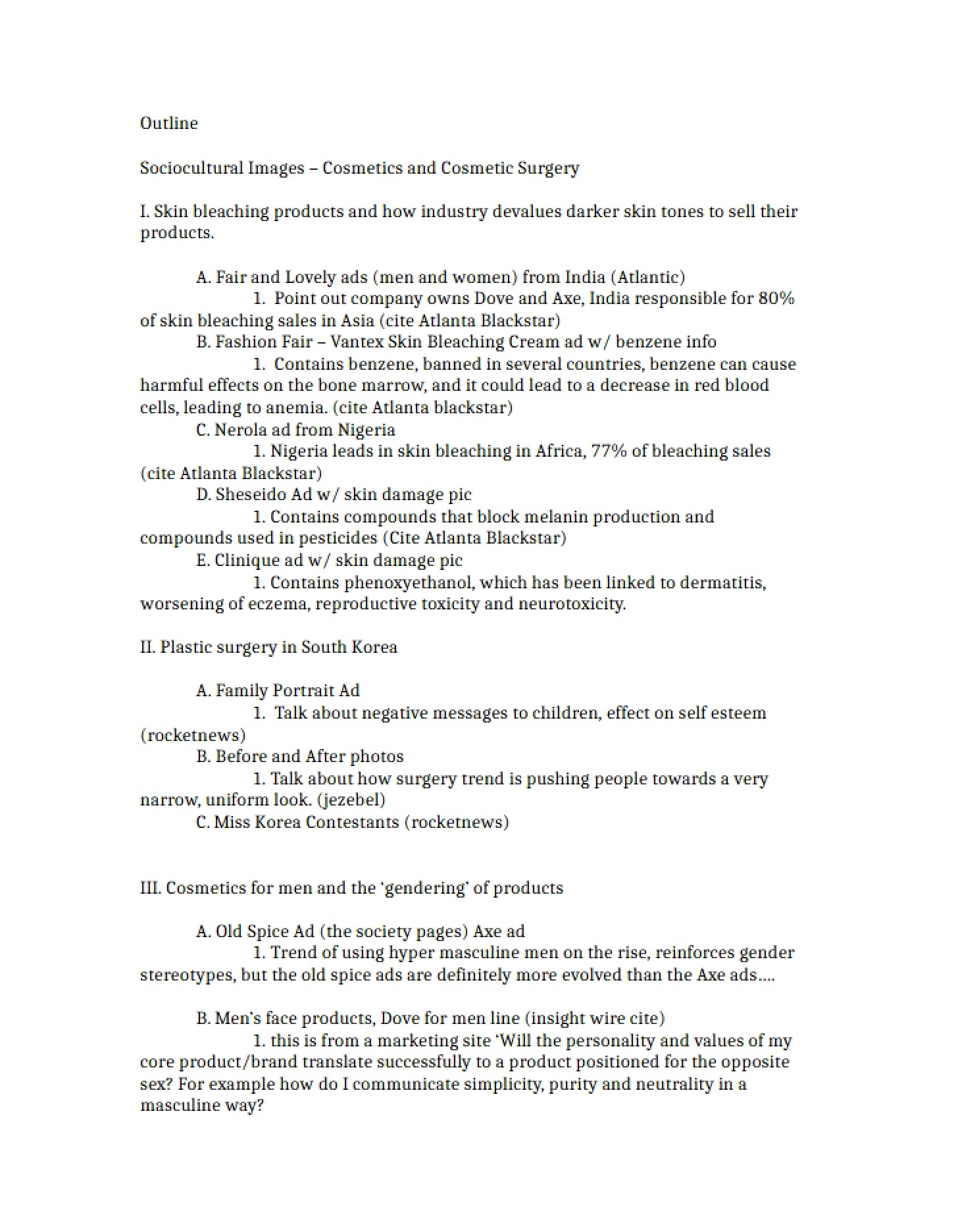 Outline of Presentation