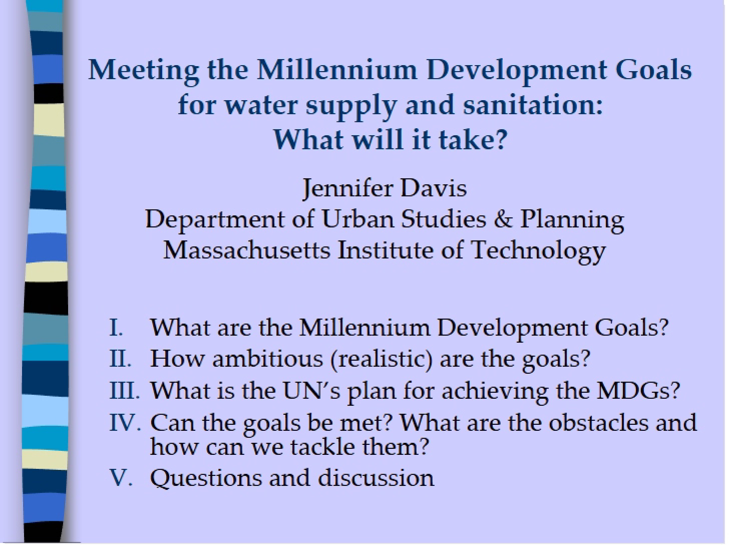 Water and Sanitation Millennium Goals