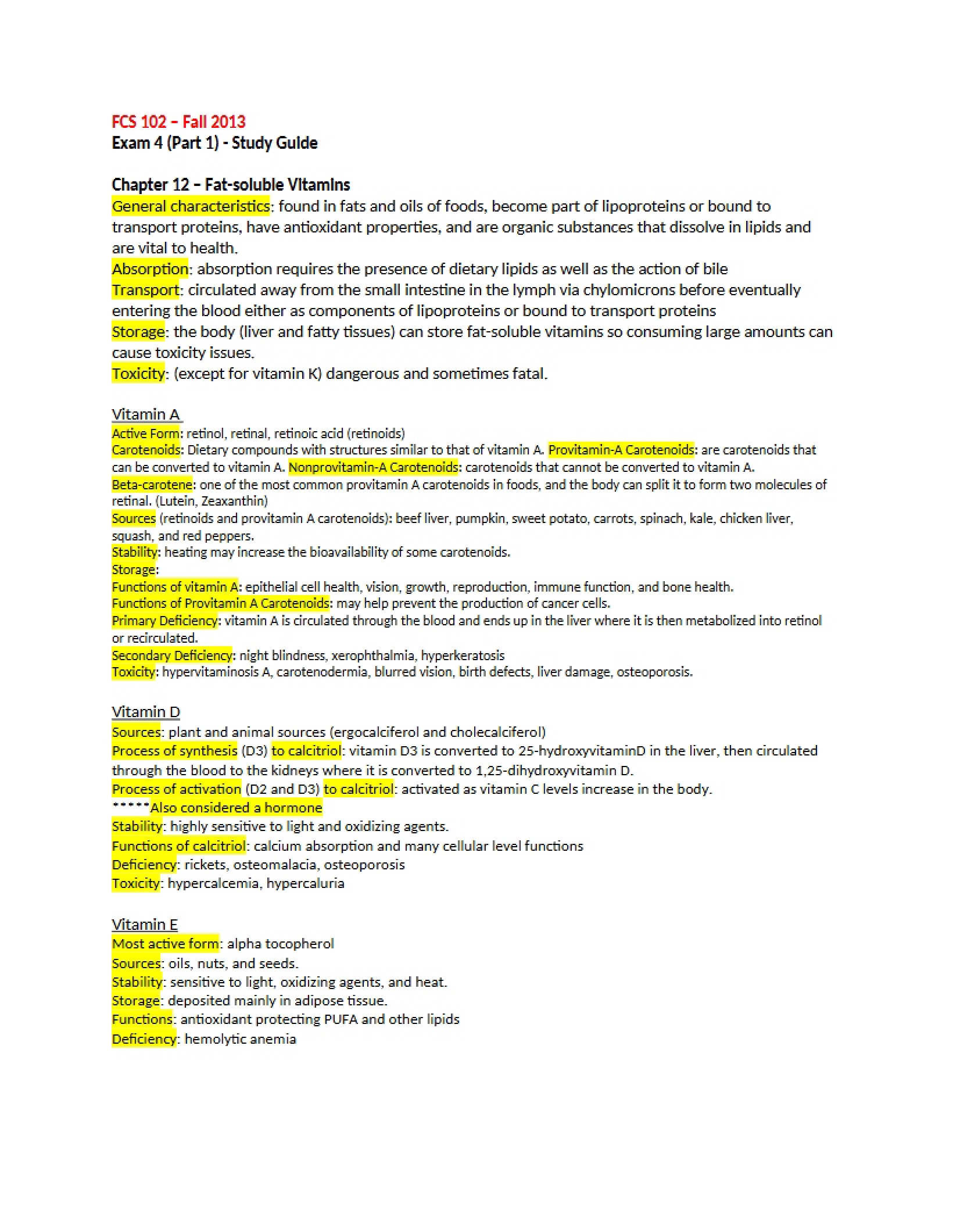 Study Guide for Exam 4, Part 1