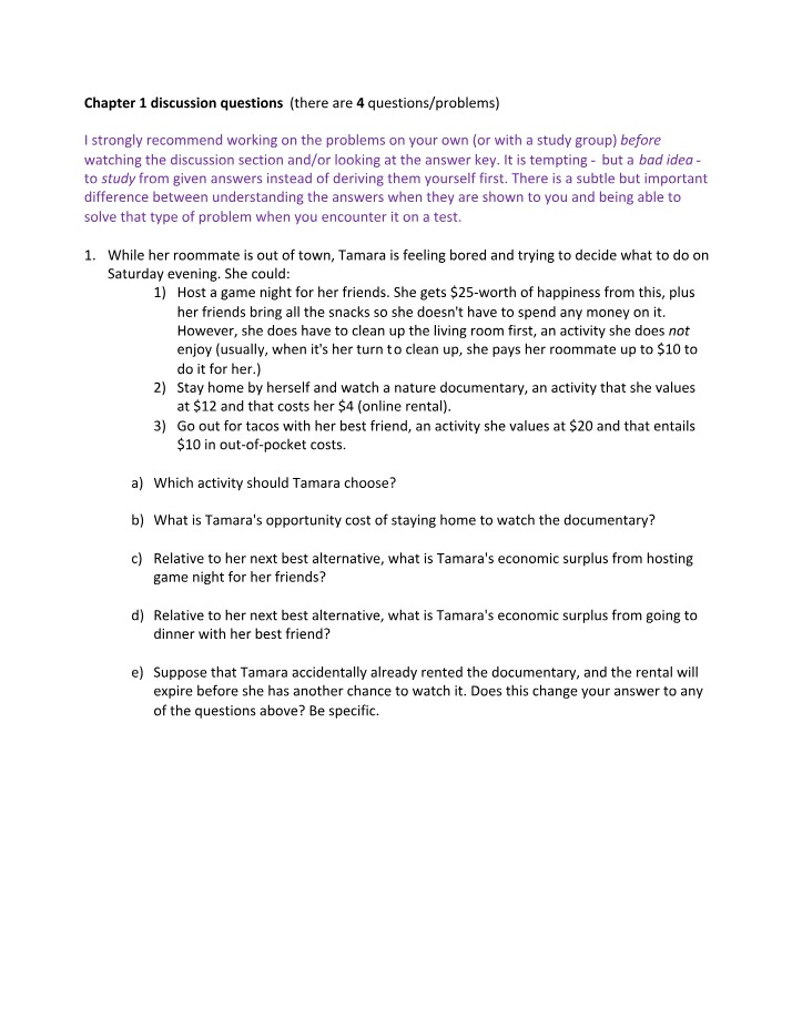 Discussion Questions for Chapter 1