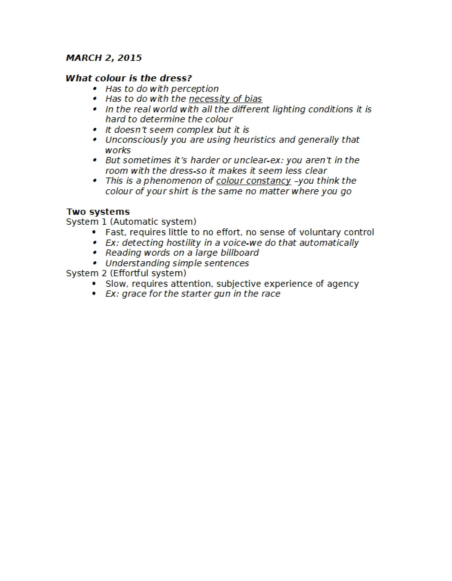 Session Notes