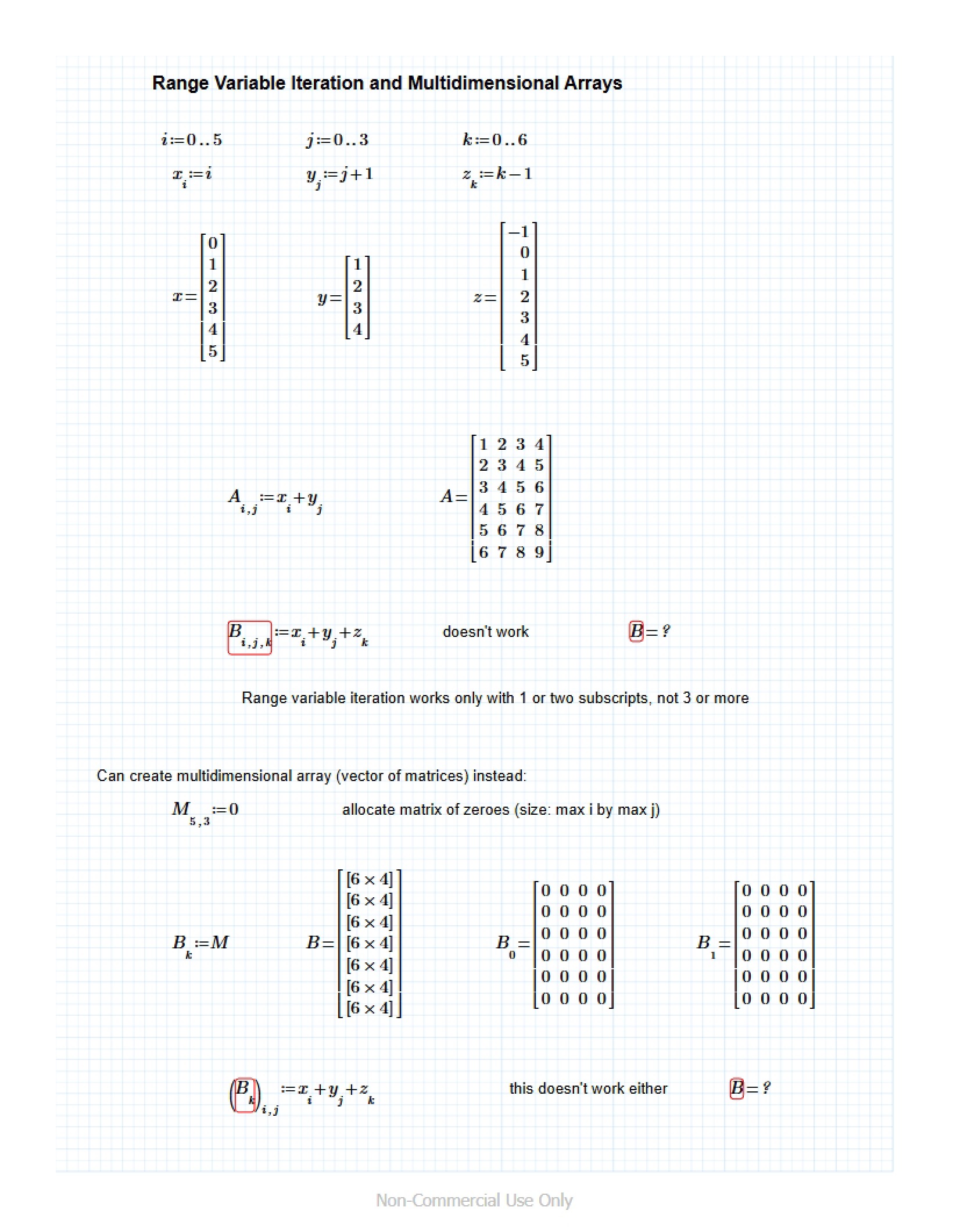 Multidimensional Arrays and Range Variable Iteration