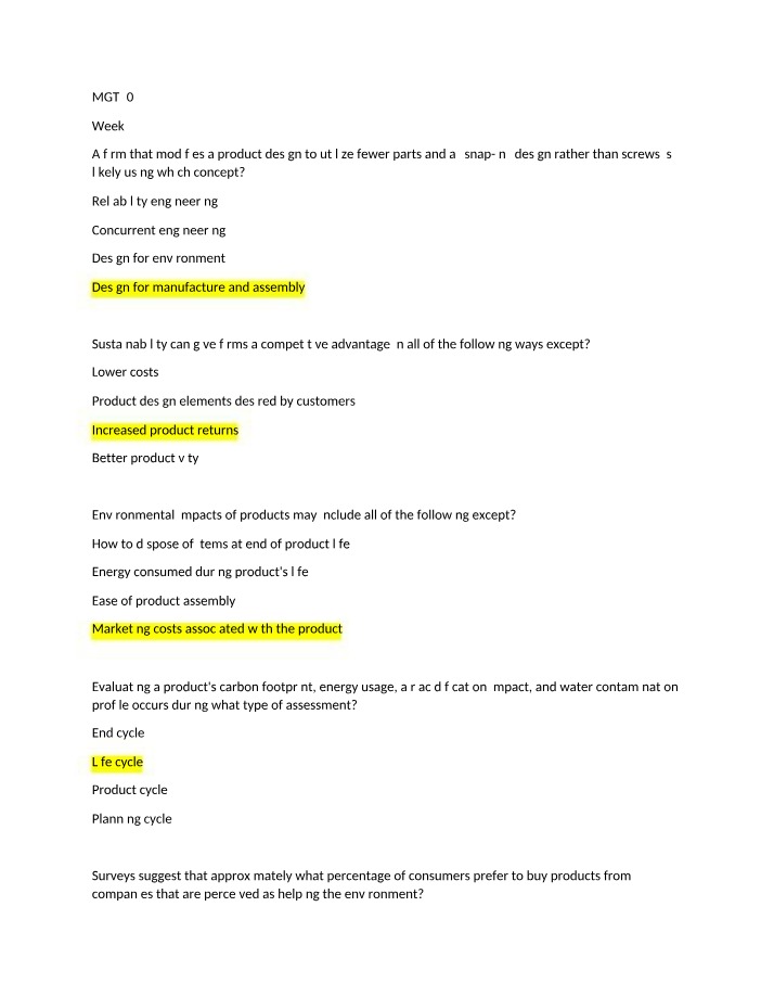 Week 9 Quiz - MGT302