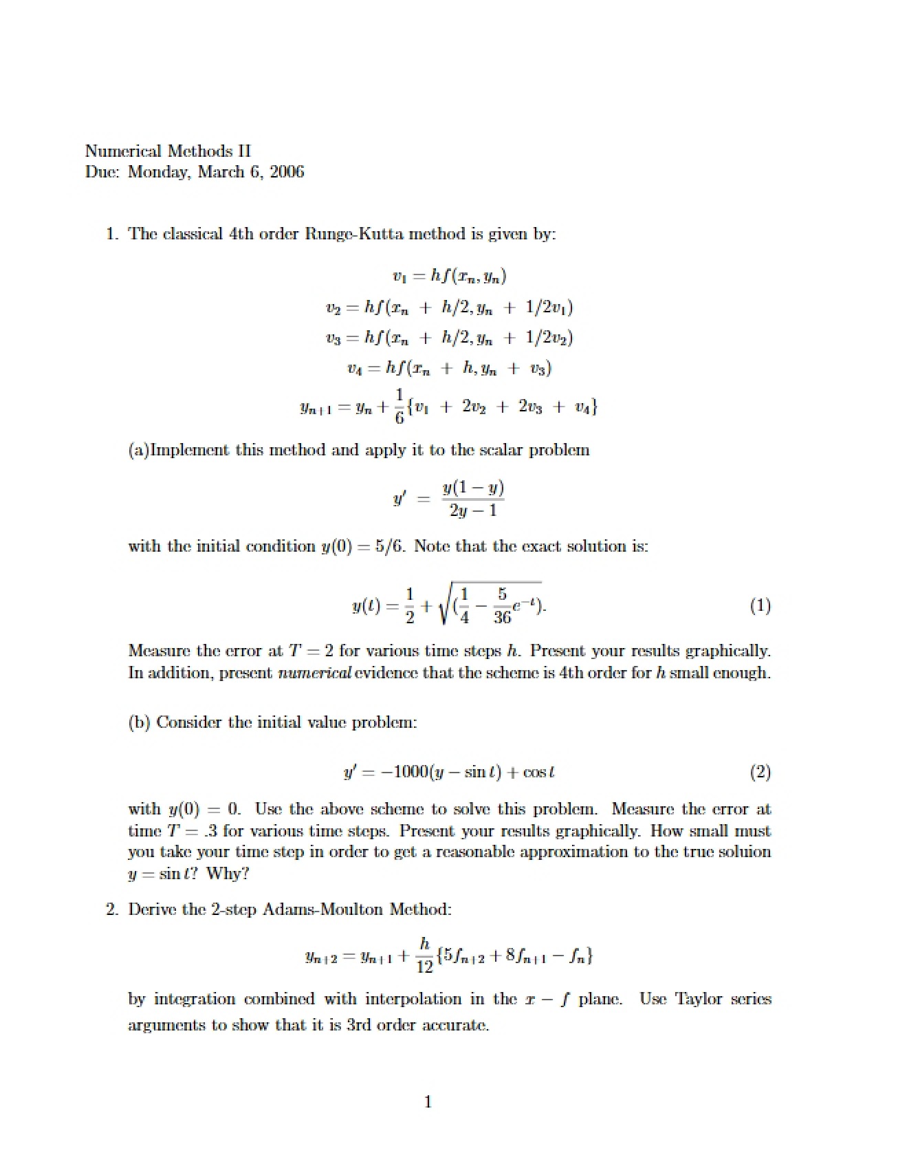 Numerical Methods Problem Set