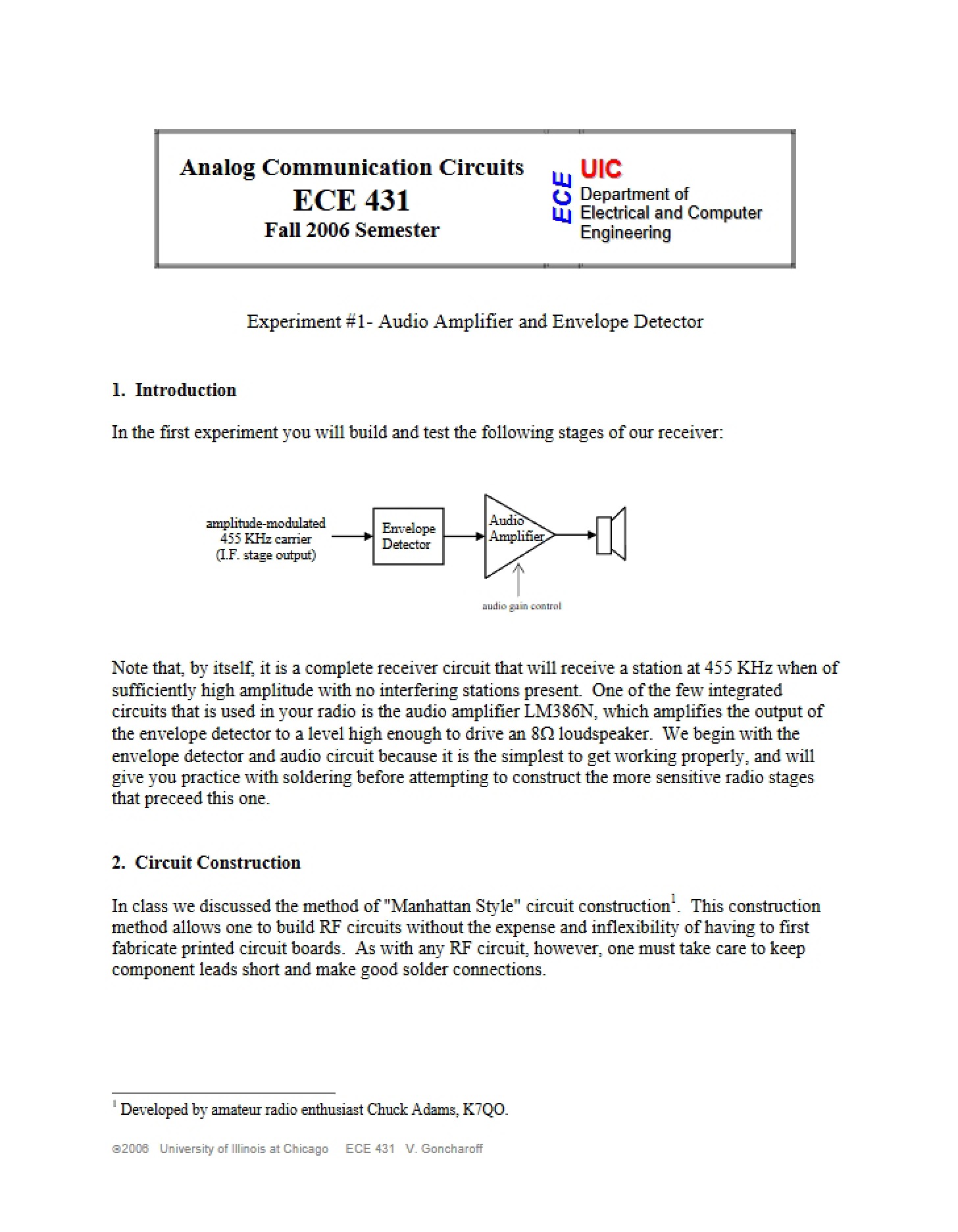 Circuits for Analog Communication