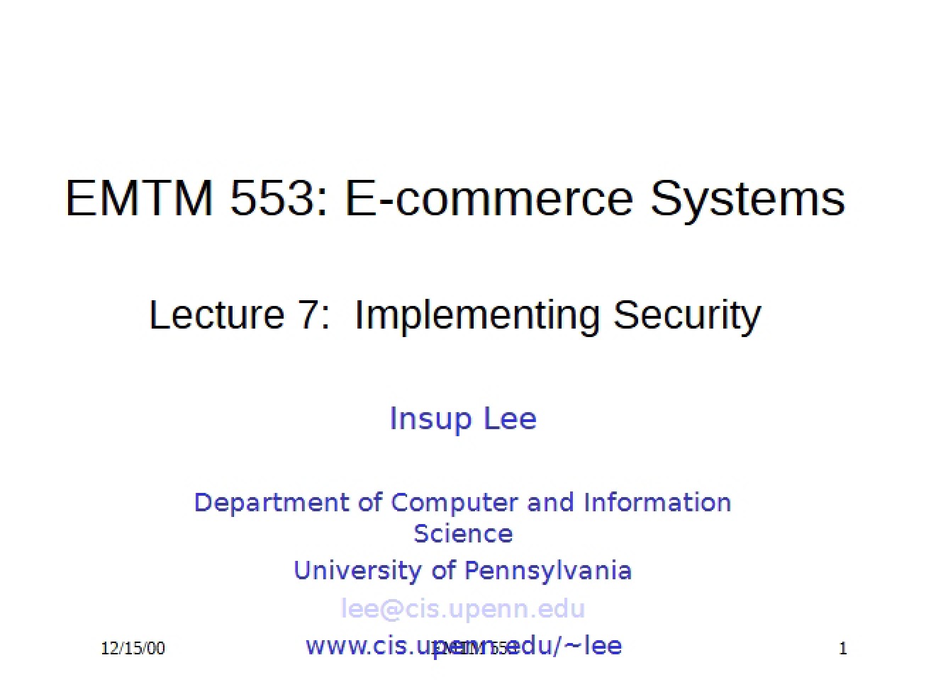 Security Implementation