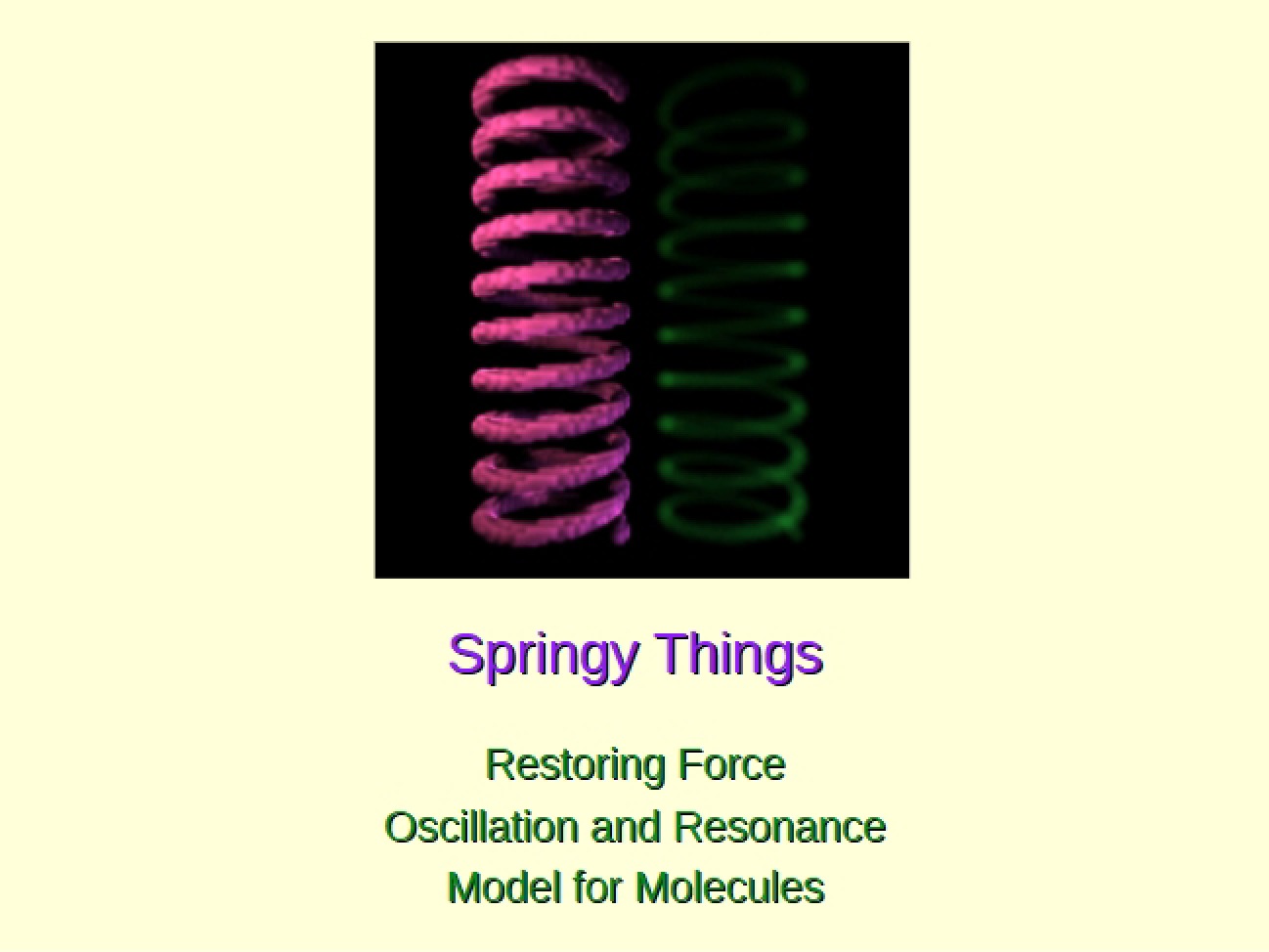 Elasticity and Harmonic Motion in Springs