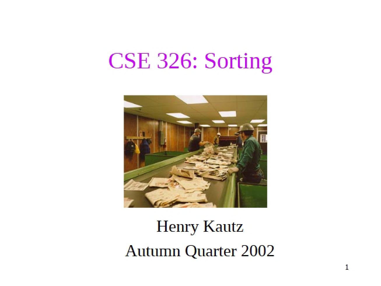 Algorithms for Sorting