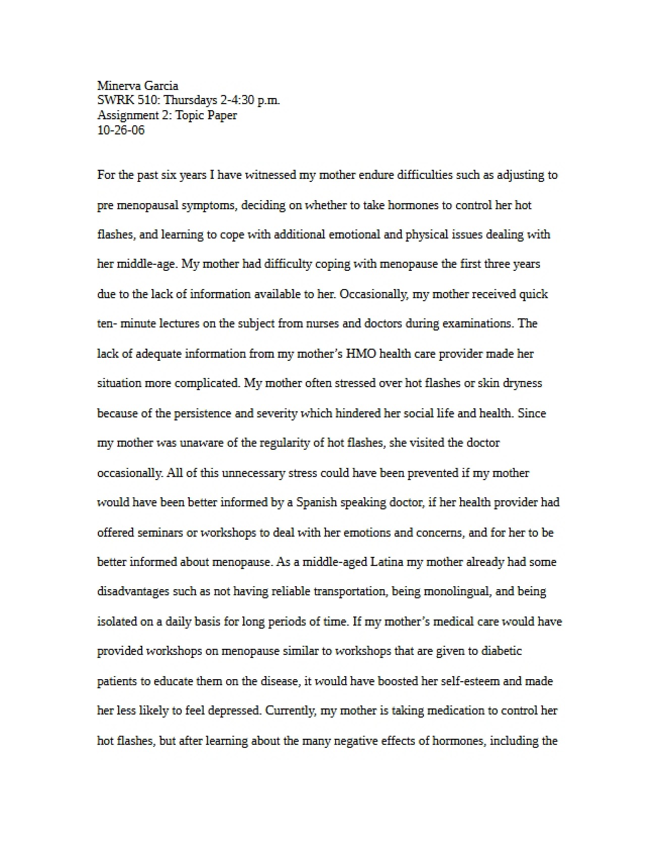 Second Assignment