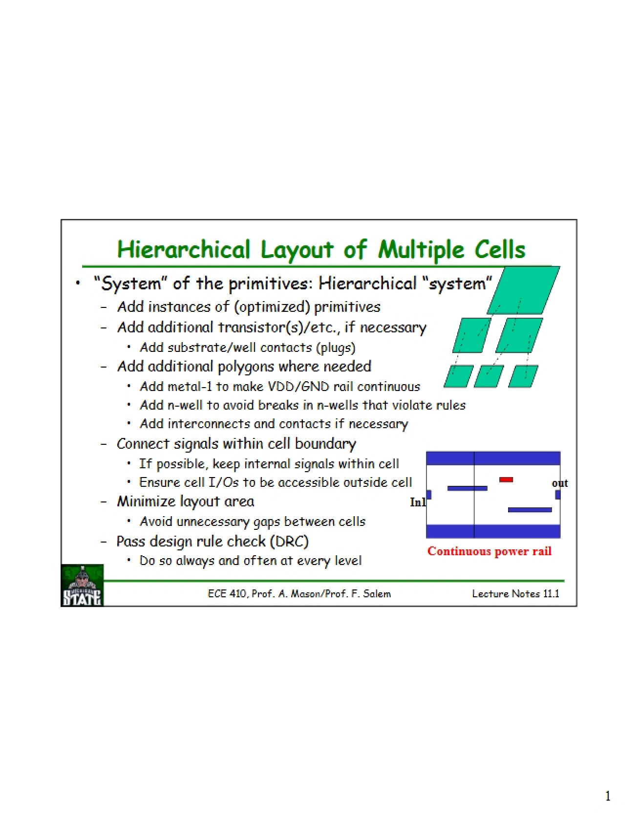 Multiple Cell Hierarchical Layout