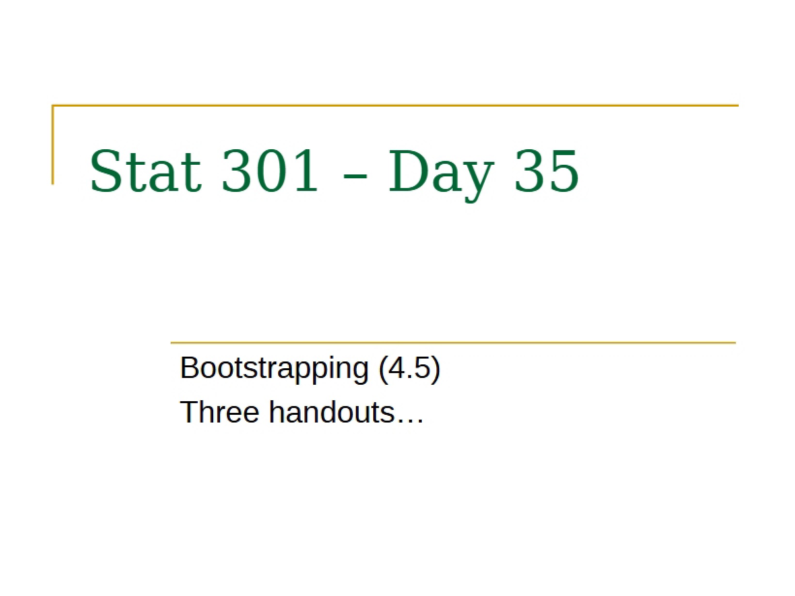 Bootstrapping Section 4.5