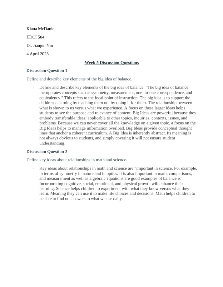 Discussion Questions for Week 5