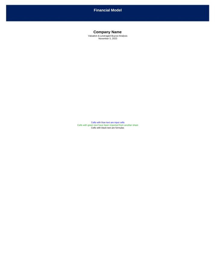 Financial Model for Buyout and Valuation Analysis