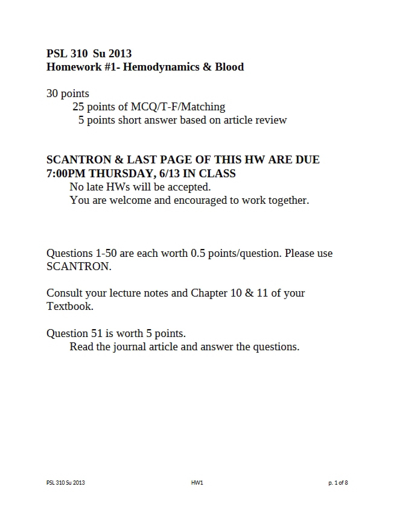 First Homework Assignment