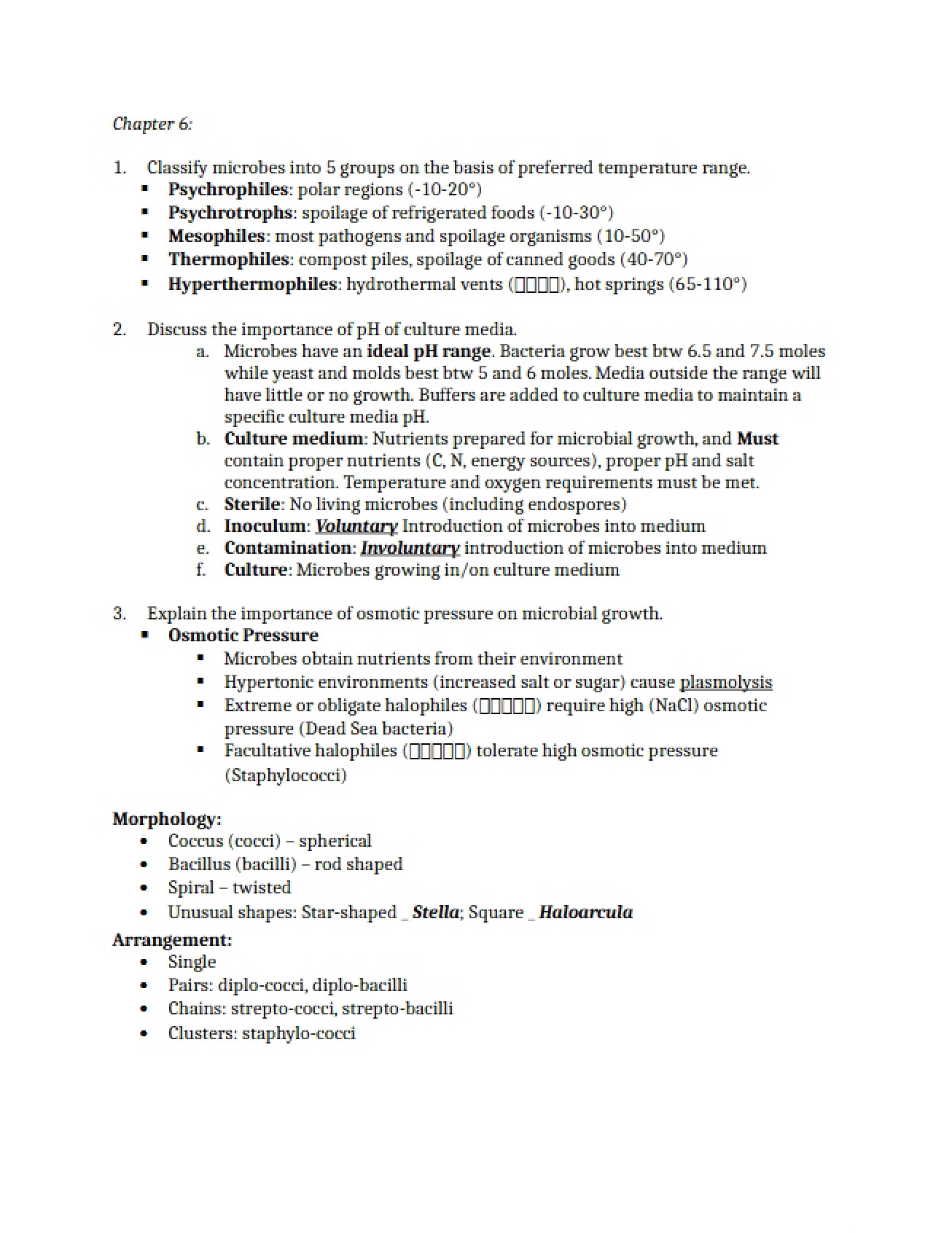 Microbiology Chapters 6, 7, and 27