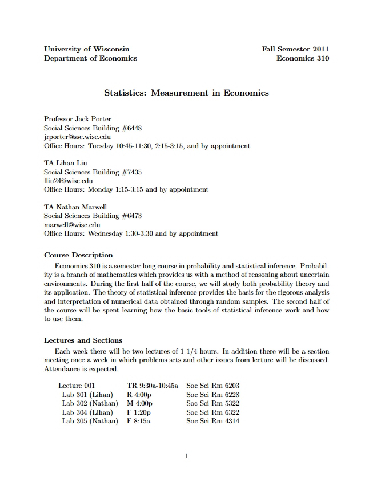 Class Syllabus