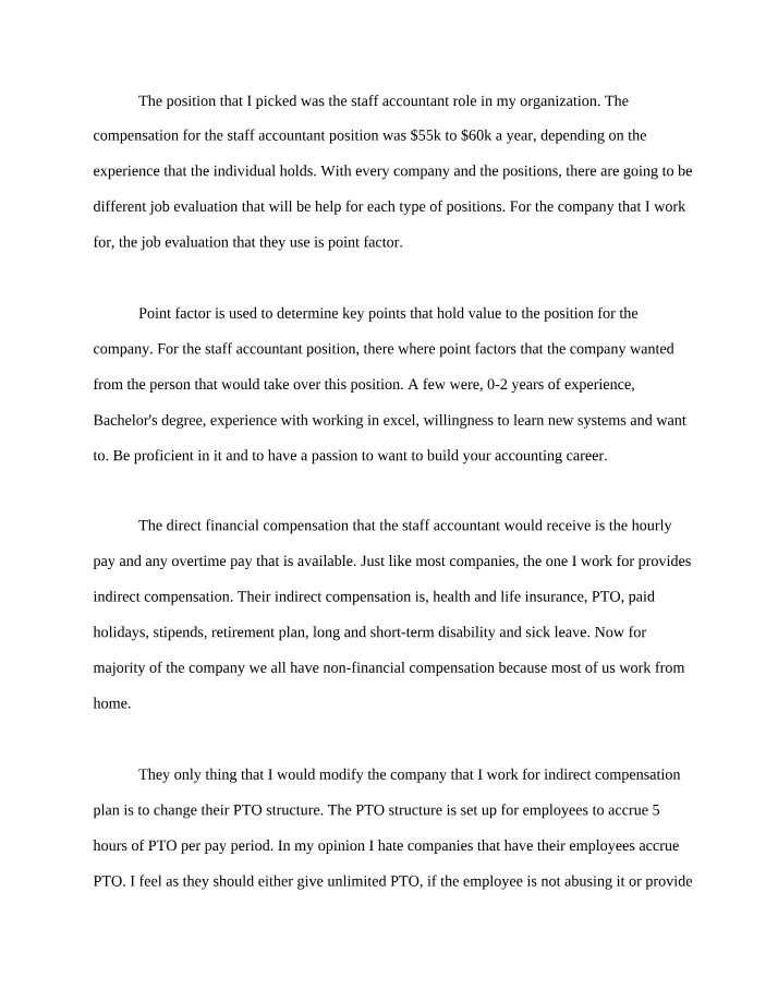 Analysis of Staff Accountant Role and Compensation