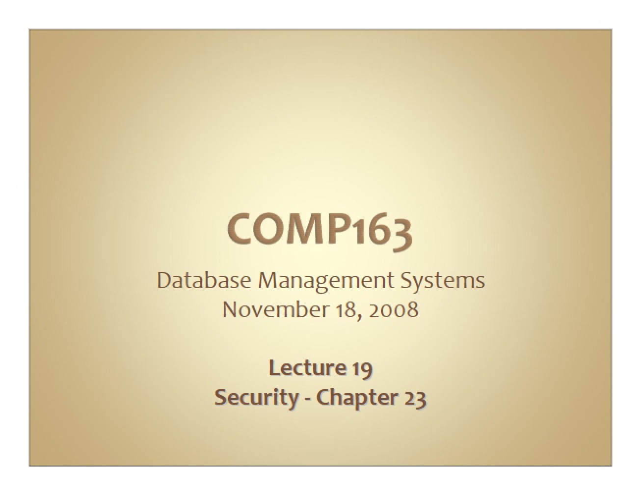 Database Lecture Notes
