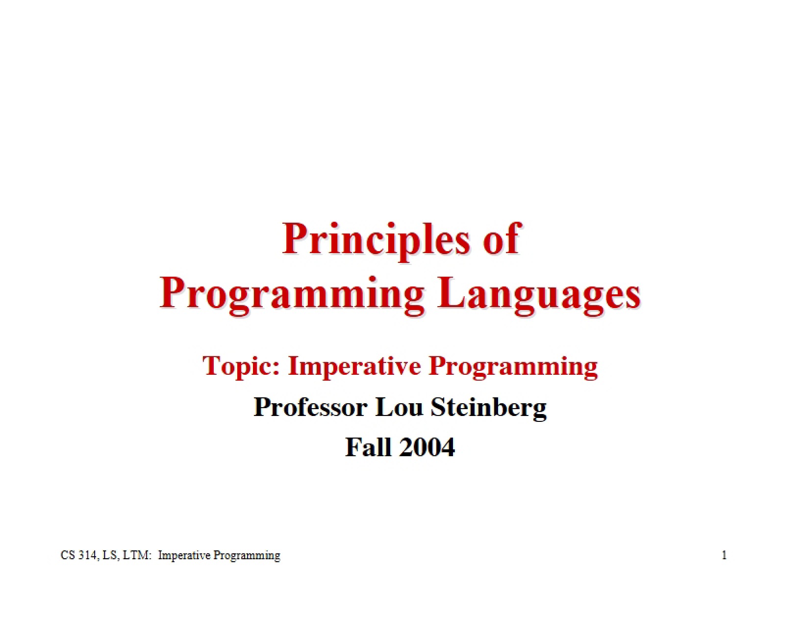 Programming Imperative