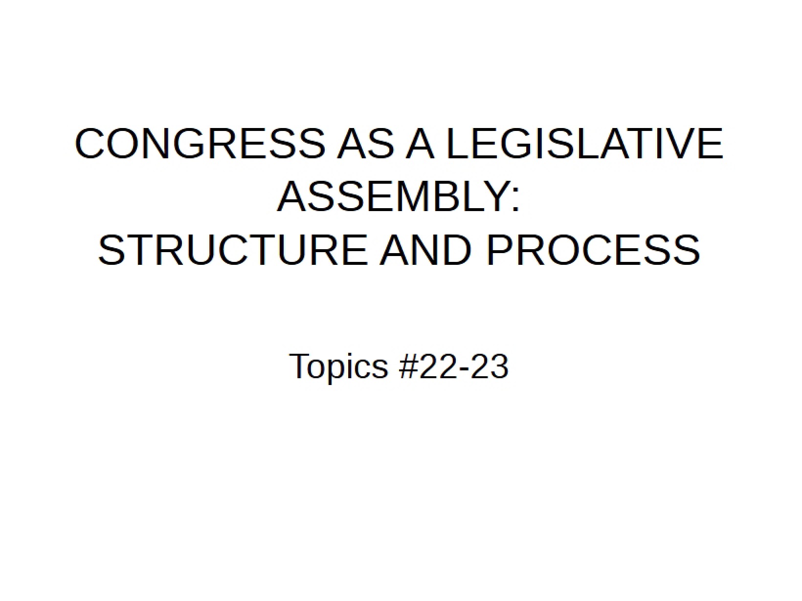 Legislative Assembly Congress