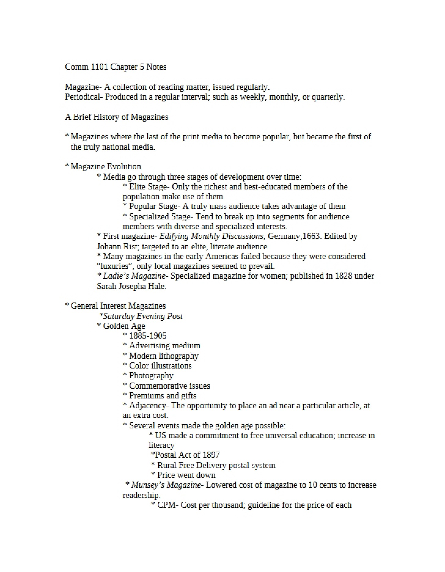 Notes on Chapter Five