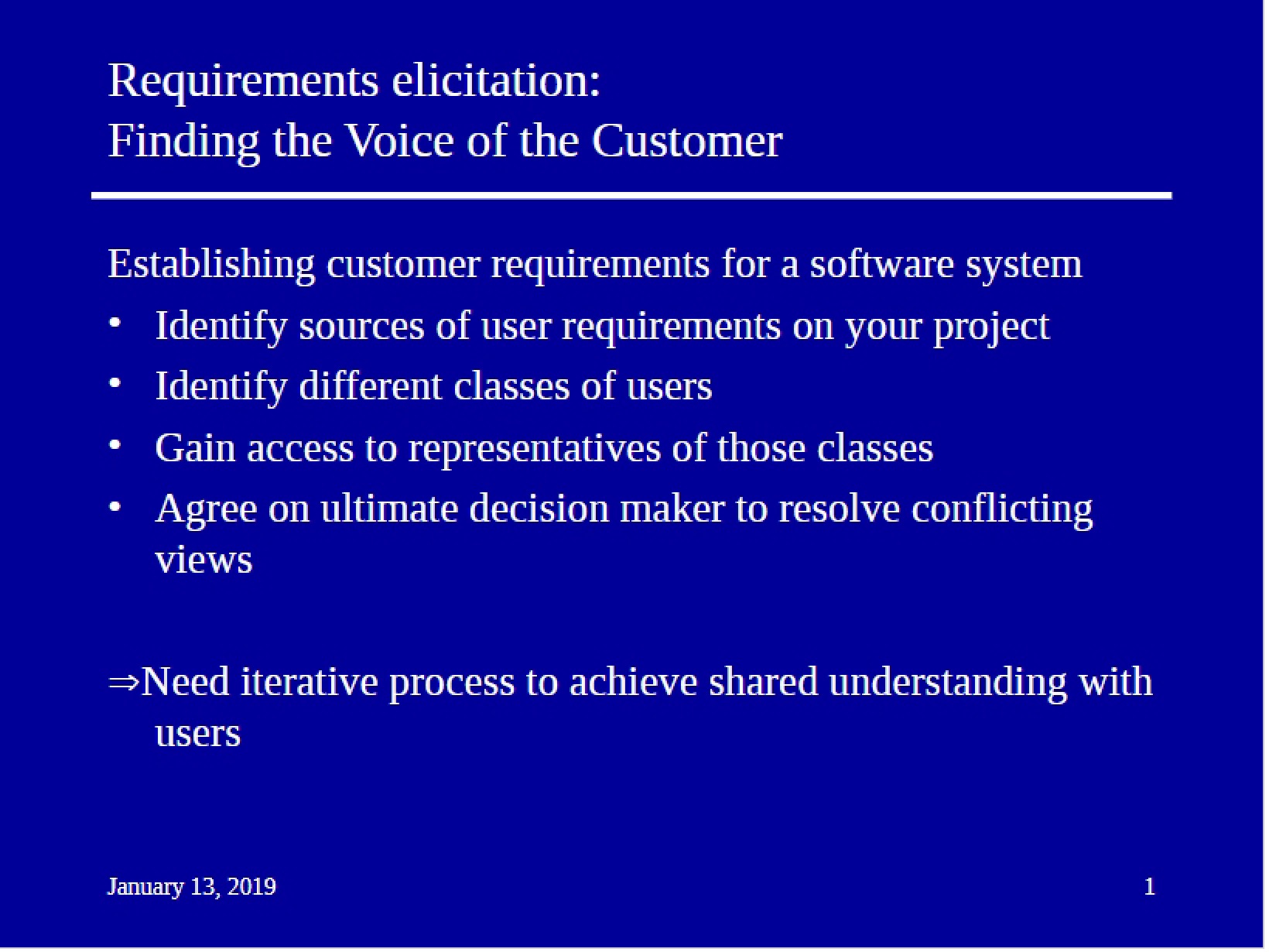 Fourth Lecture - Requirements