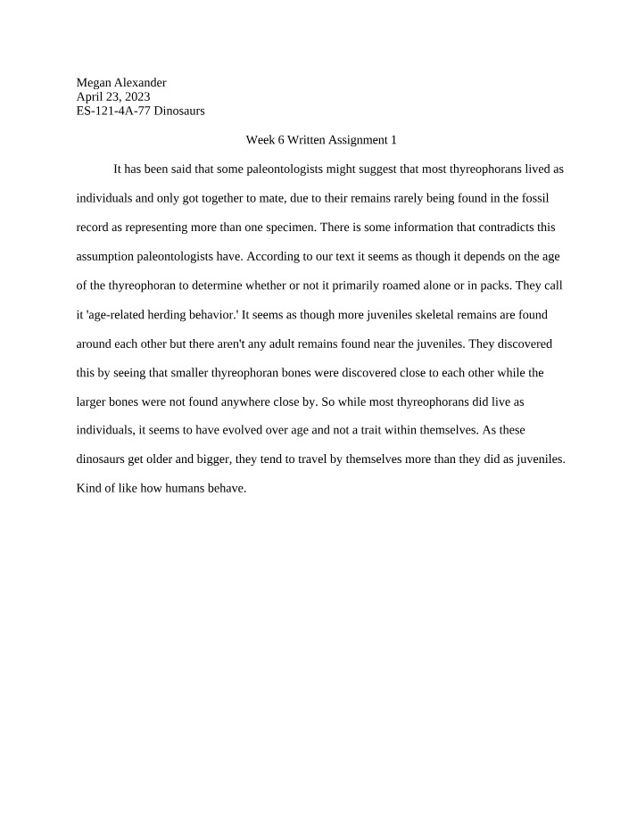 Week 6 Written Assignment 1 Draft