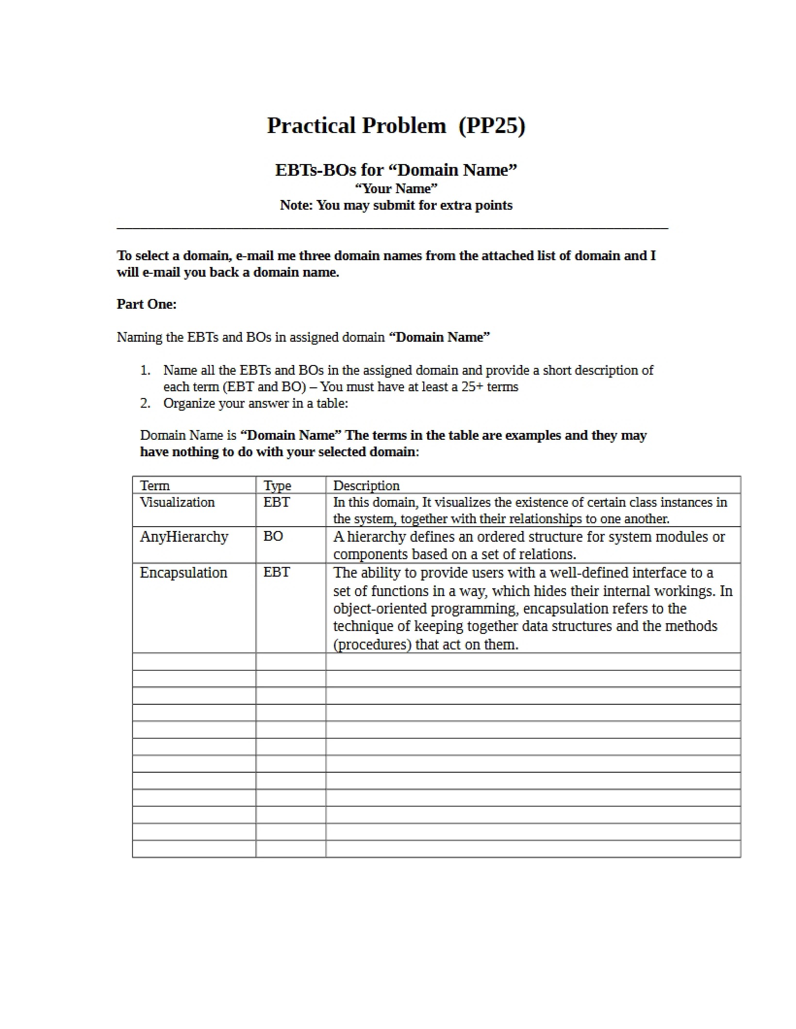 Twenty-Fifth Practical Problem