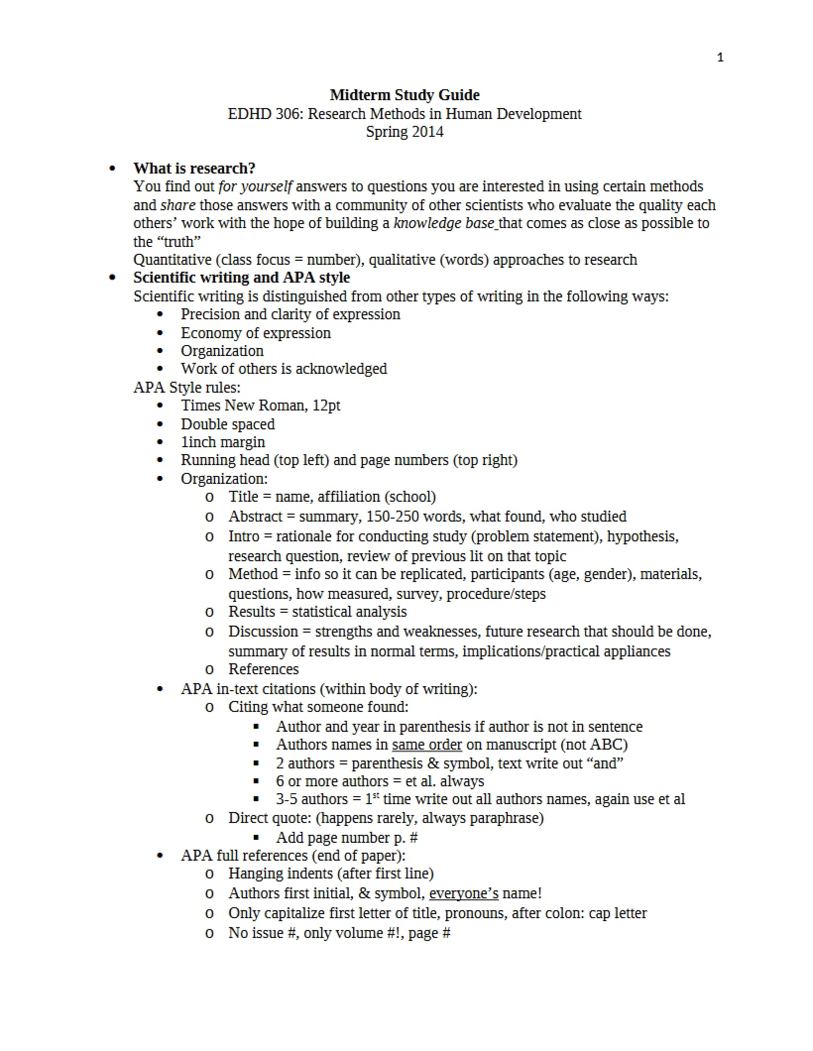 Midterm Exam Guide