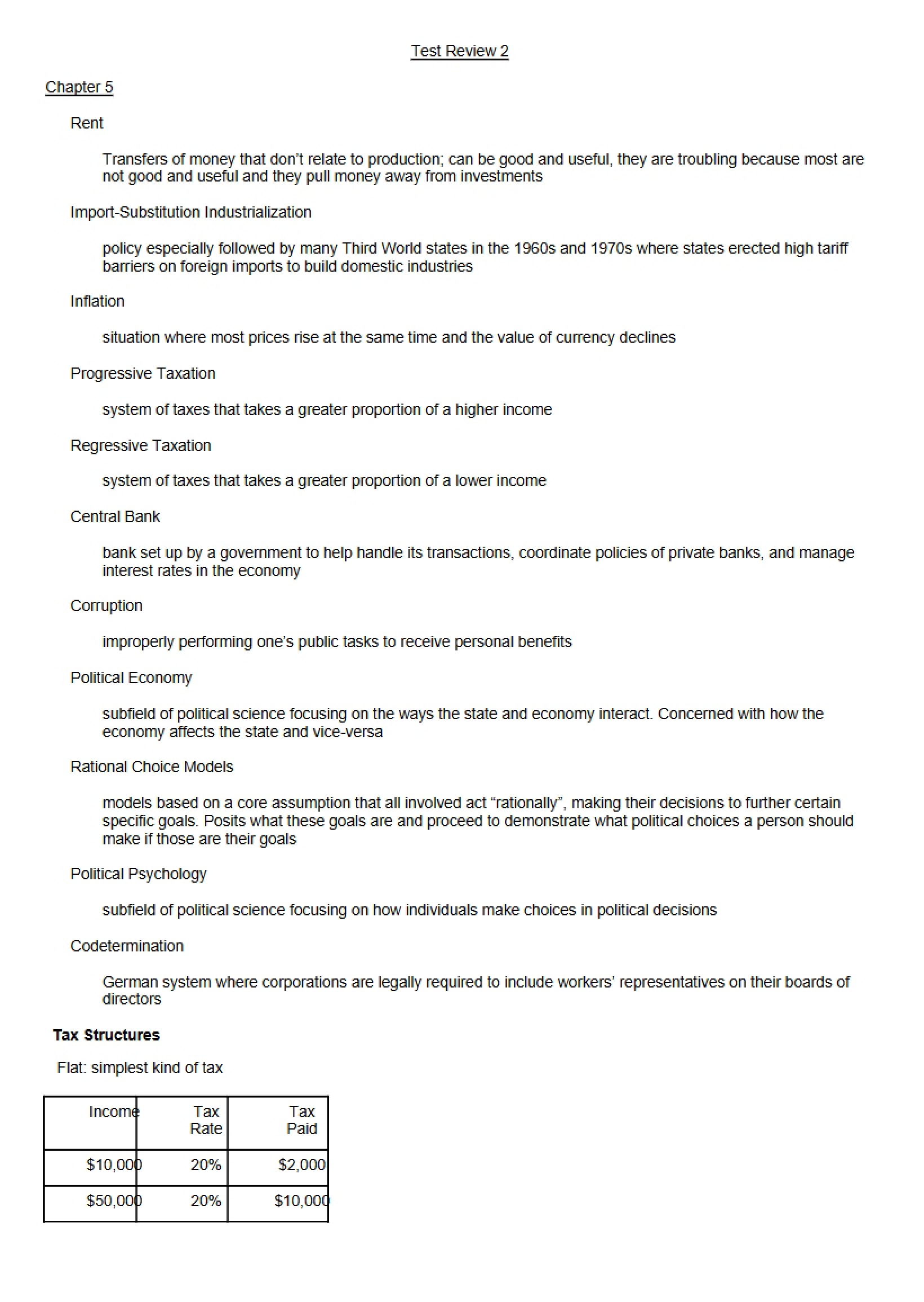 Review 2 for Test