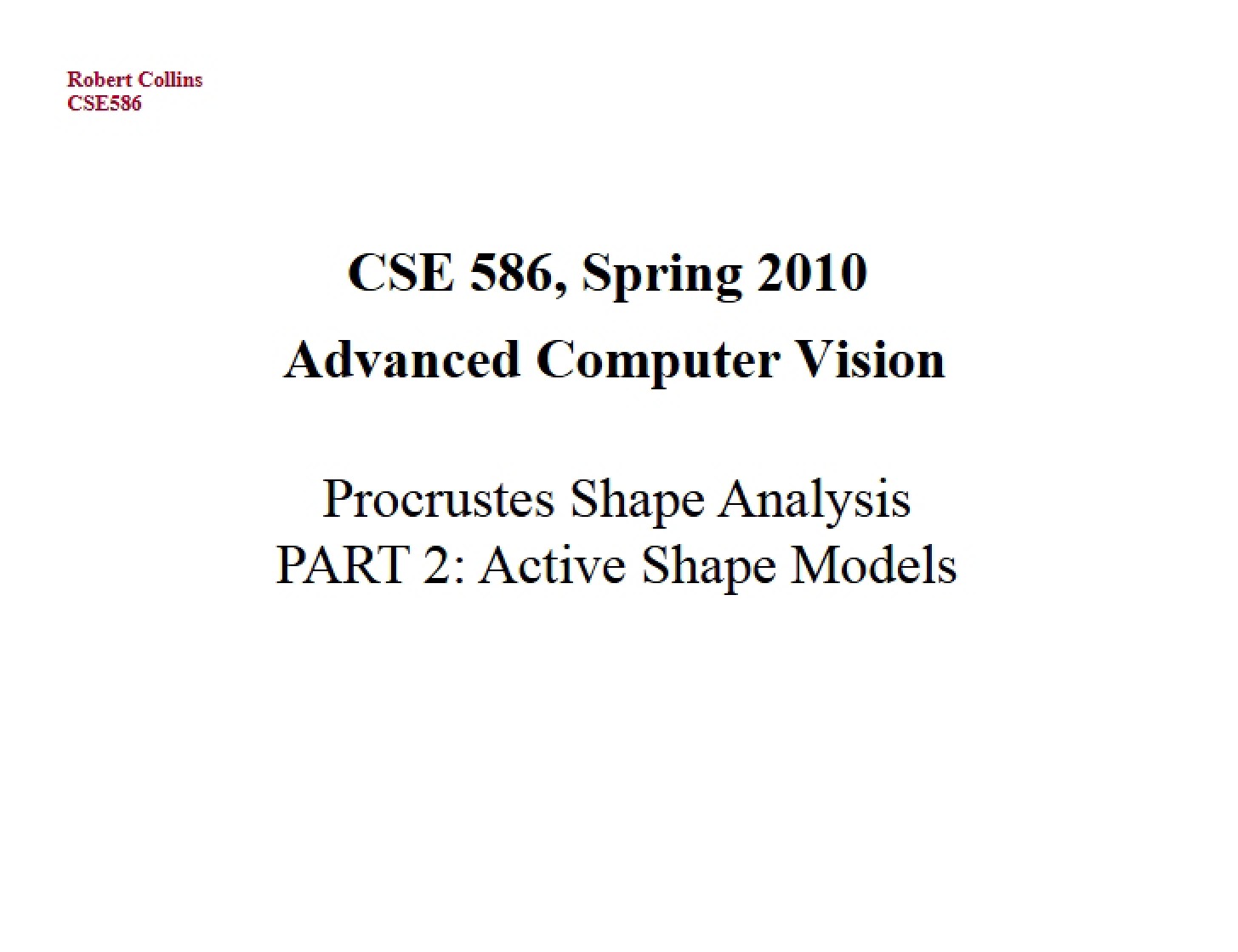 Procrustes Analysis of Shape