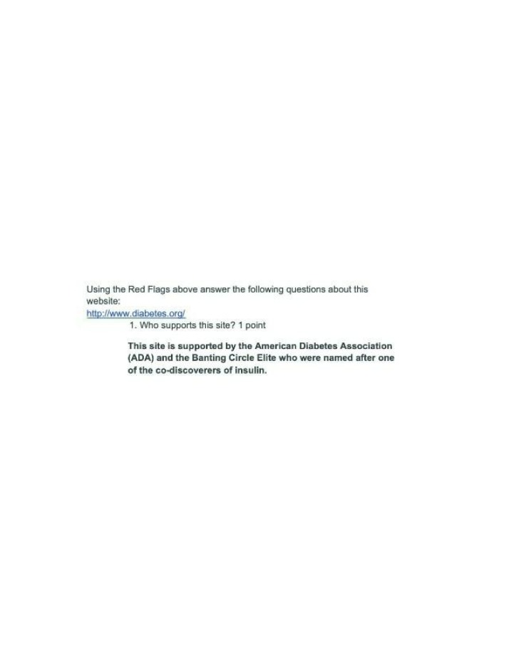Diabetes.org Website Supporters