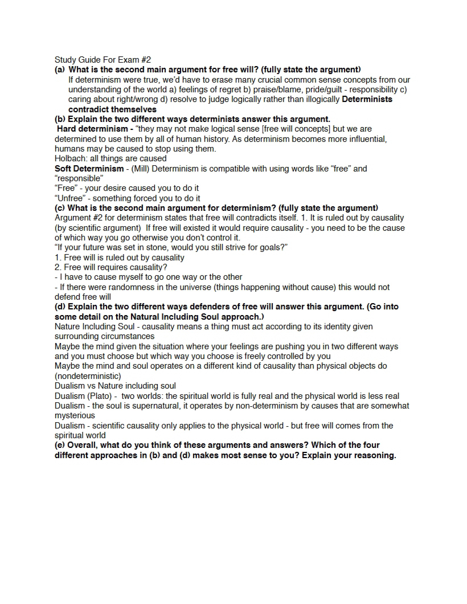 Philosophy Exam 2