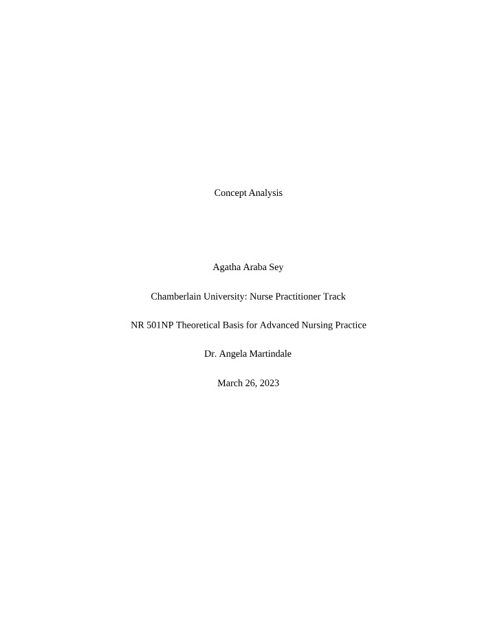 Health Concept Analysis