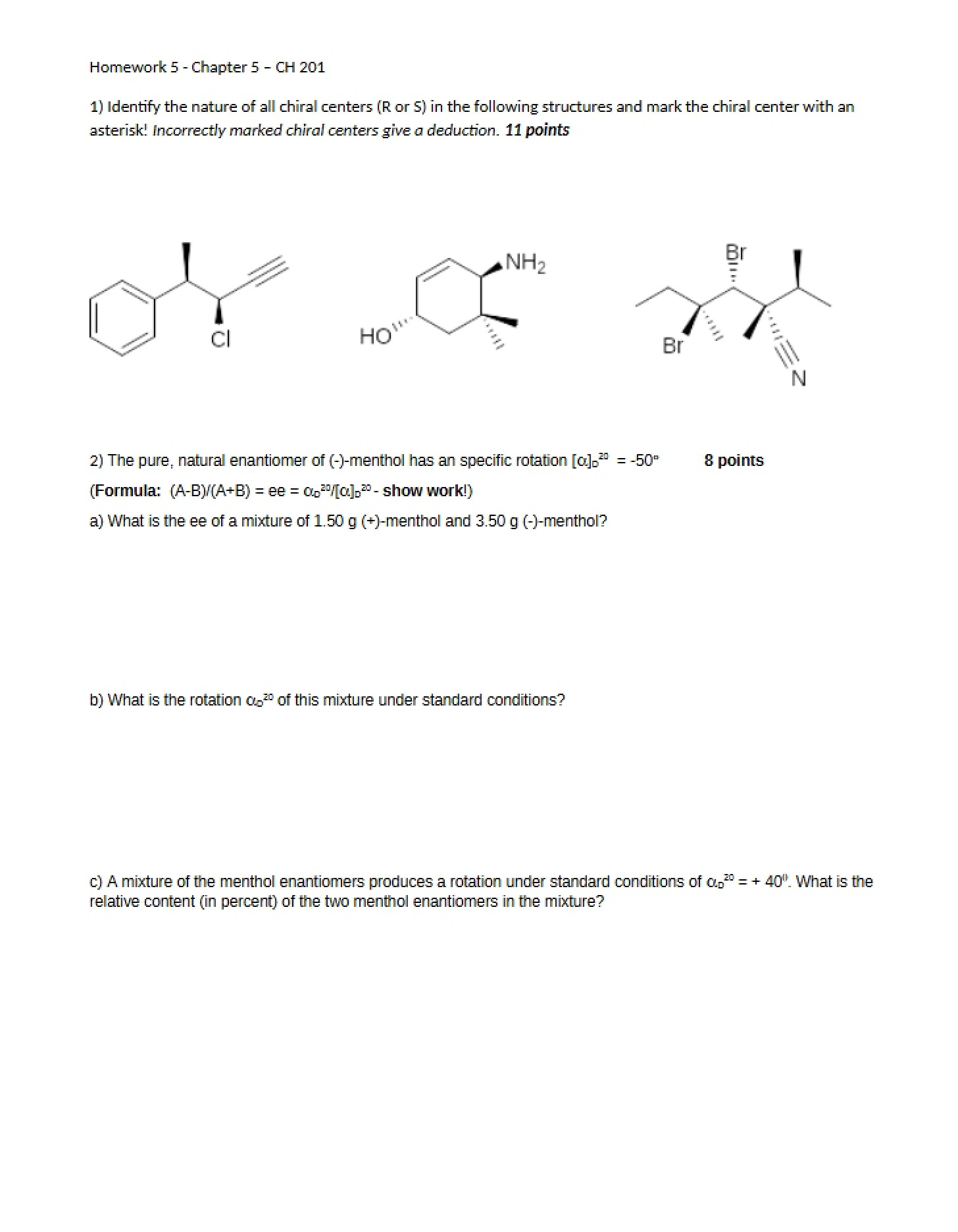 Chapter Five Homework