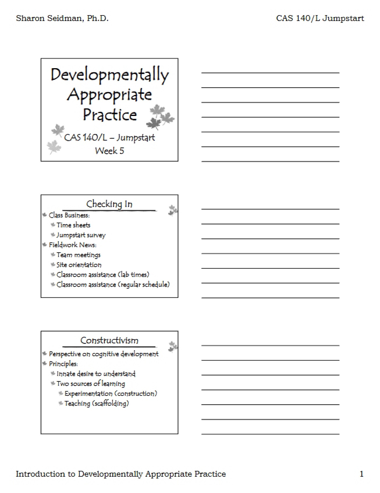 Practice Appropriate for Development