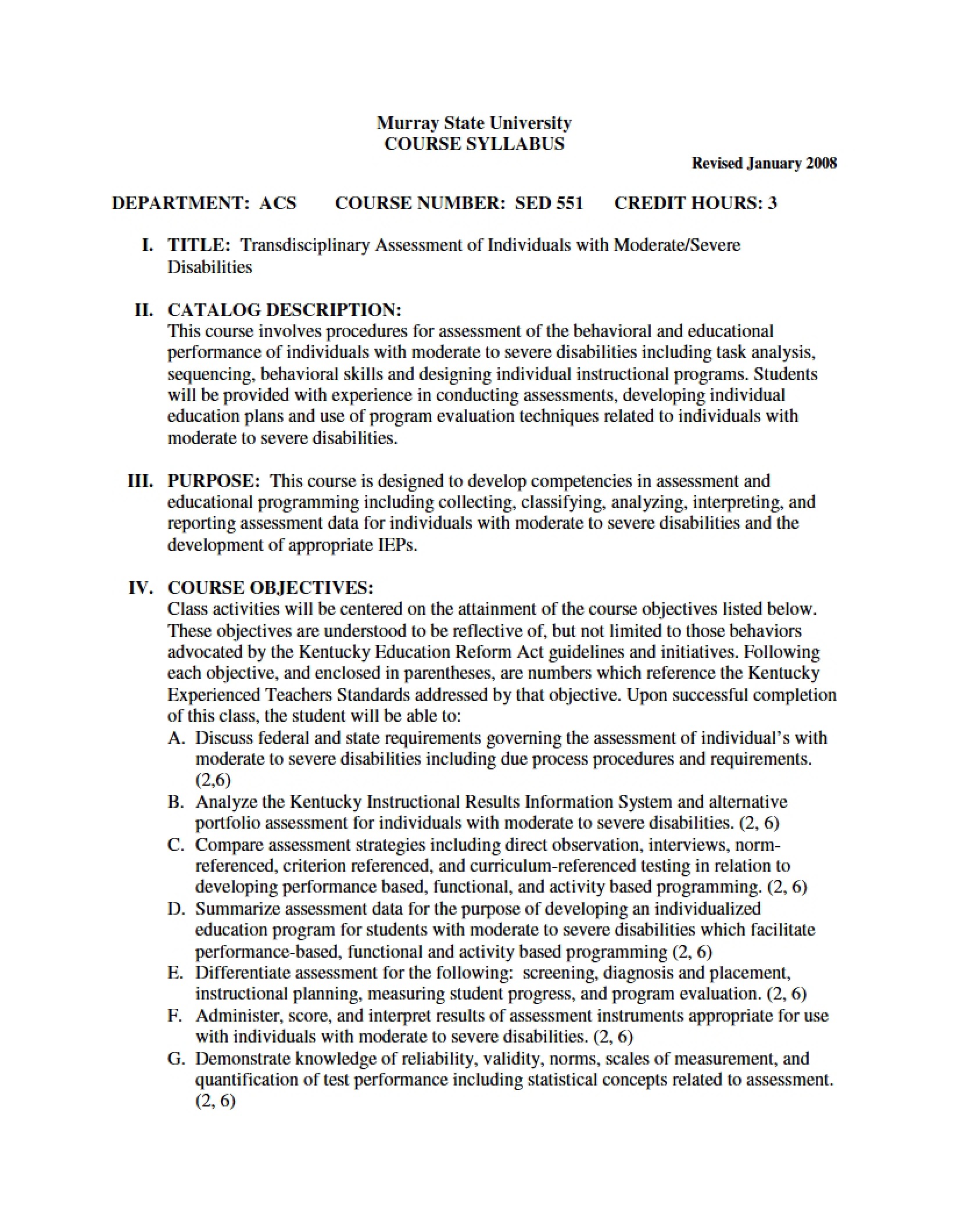 Syllabus - SED 551