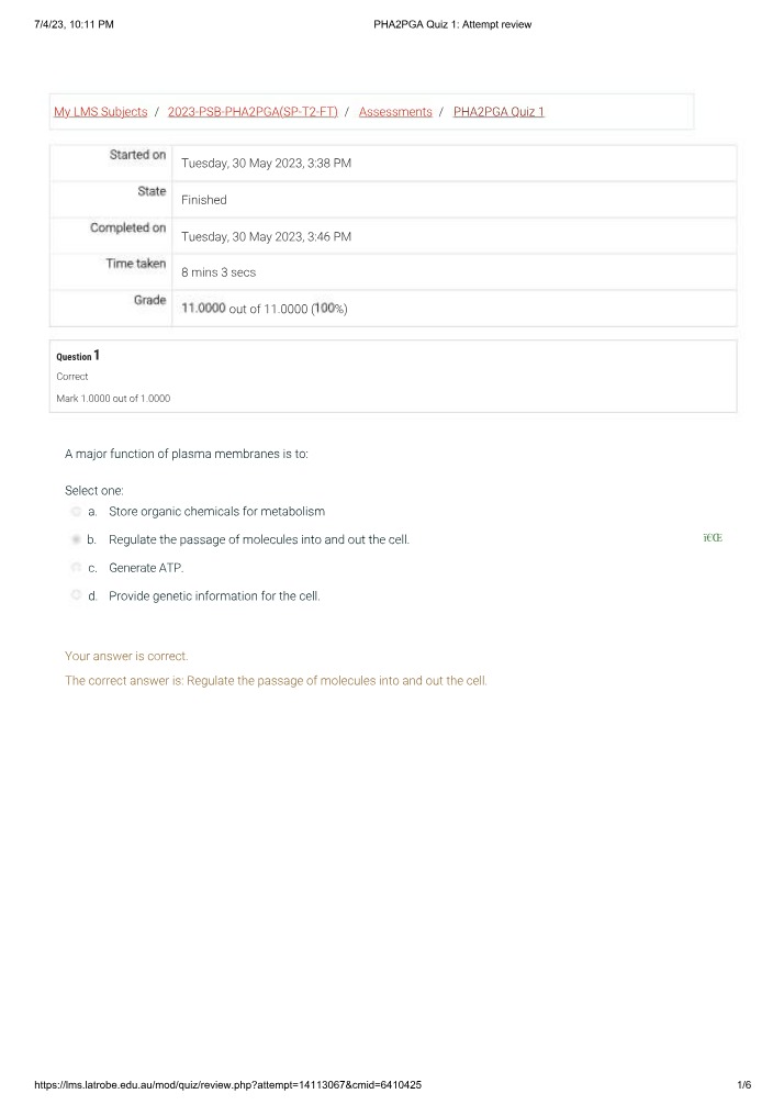 Quiz 1 for PHA2PGA