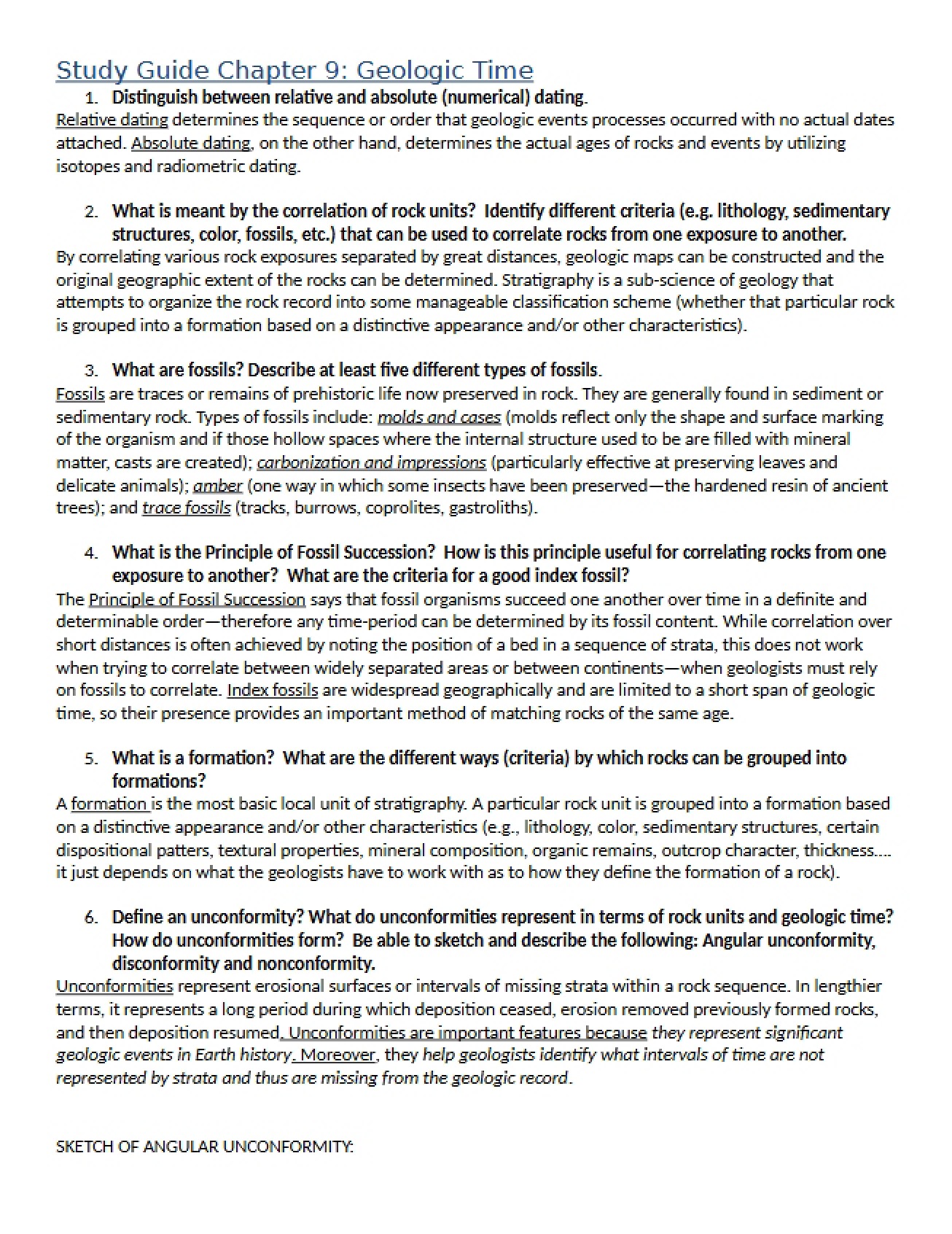 Chapter Nine Study Guide