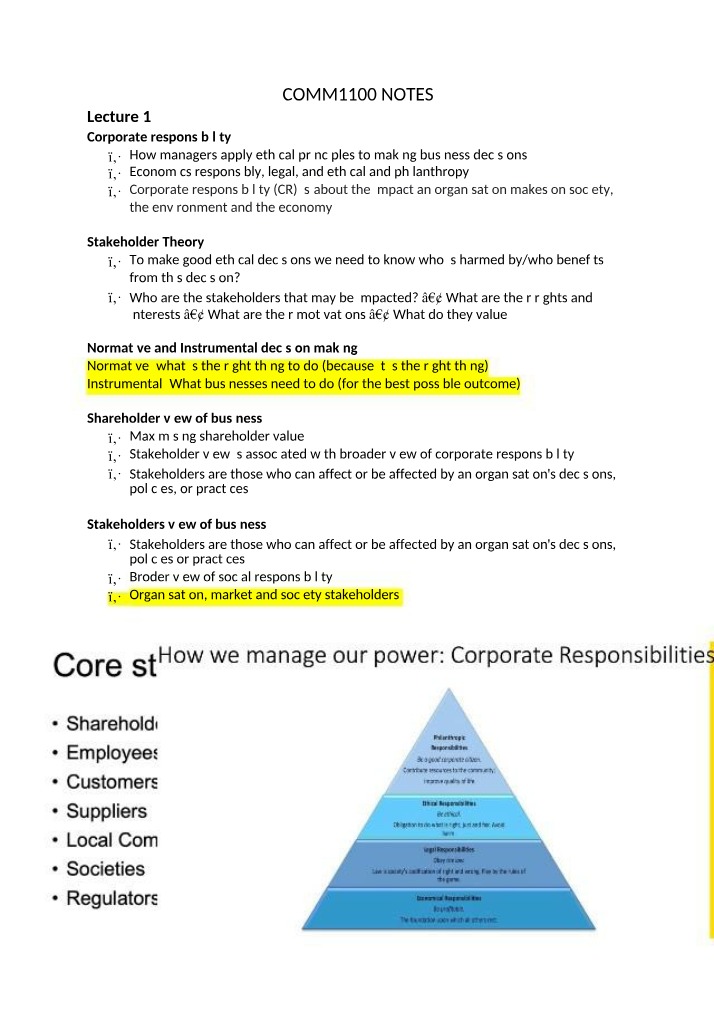 Corporate Responsibility and Ethical Decision Making