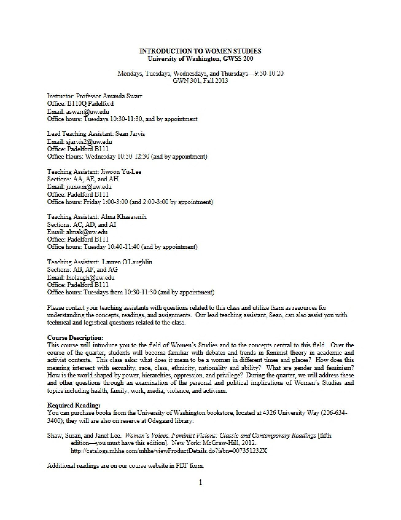 Course Syllabus