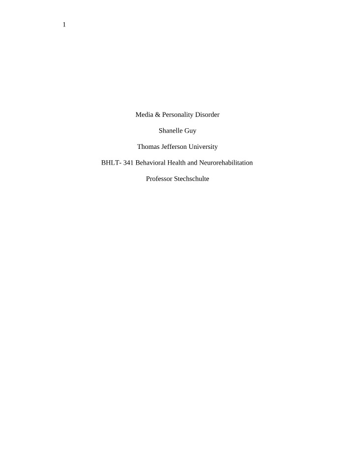 Impact of Media on Dissociative Identity Disorder